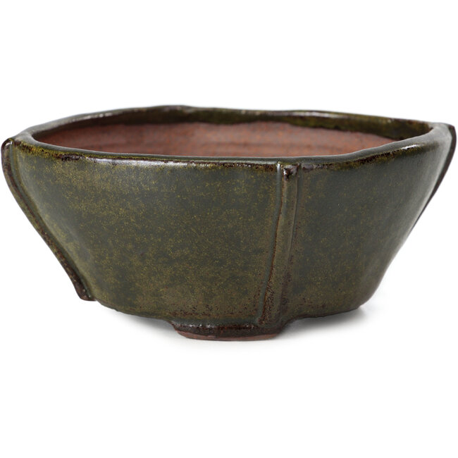 Vierkante metallic bruine bonsaipot van Bonsai - 113 x 110 x 52 mm