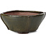 Square metallic brown bonsai pot by Bonsai - 113 x 110 x 52 mm