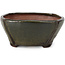Pot à bonsaï carré marron métallisé par Bonsai - 113 x 110 x 52 mm