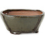 Pot à bonsaï carré marron métallisé par Bonsai - 113 x 110 x 52 mm