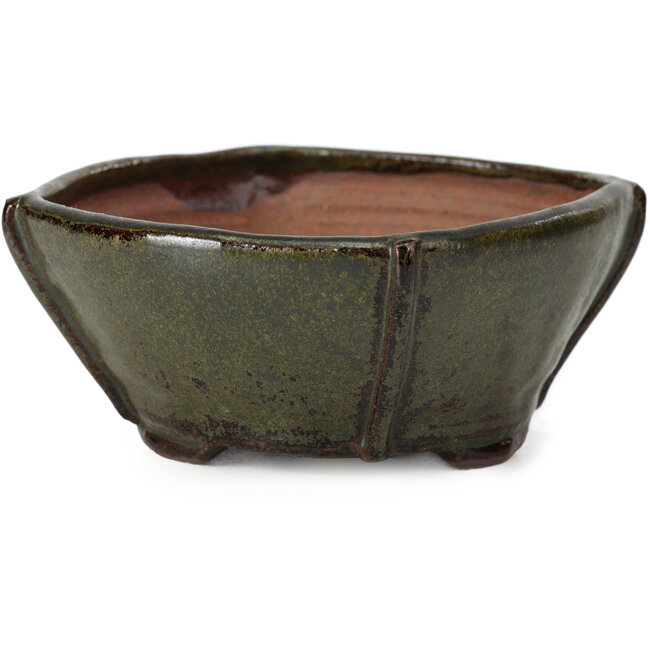 Vierkante metallic bruine bonsaipot van Bonsai - 113 x 110 x 52 mm