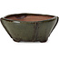Pot à bonsaï carré marron métallisé par Bonsai - 113 x 110 x 52 mm