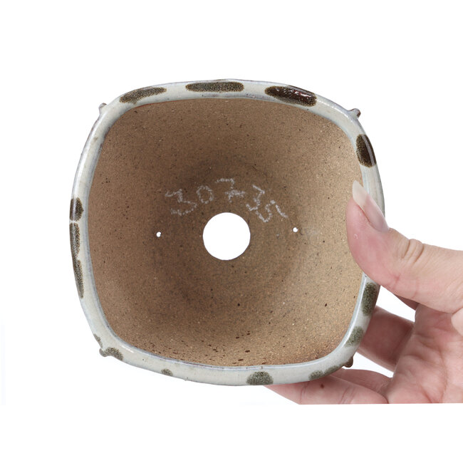 Quadratische weiße Bonsaischale von Bonsai - 115 x 112 x 56 mm