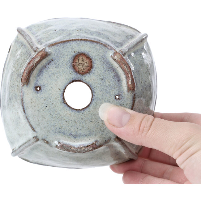 Quadratische weiße Bonsaischale von Bonsai - 115 x 112 x 56 mm