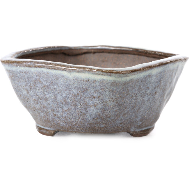 Square light blue bonsai pot by Bonsai - 108 x 108 x 54 mm