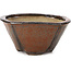 Square red brown bonsai pot by Bonsai - 115 x 115 x 57 mm