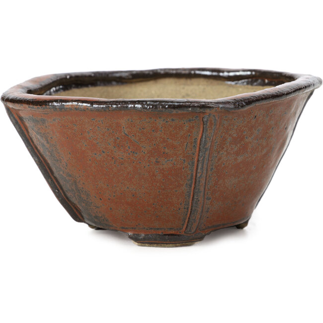 Vaso per bonsai quadrato rosso marrone di Bonsai - 115 x 115 x 57 mm