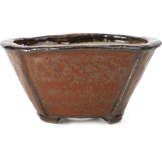 Quadratische rotbraune Bonsaischale von Bonsai - 115 x 115 x 57 mm