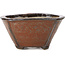 Square red brown bonsai pot by Bonsai - 115 x 115 x 57 mm