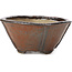 Square red brown bonsai pot by Bonsai - 115 x 115 x 57 mm