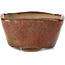 Square red brown bonsai pot by Bonsai - 103 x 100 x 52 mm