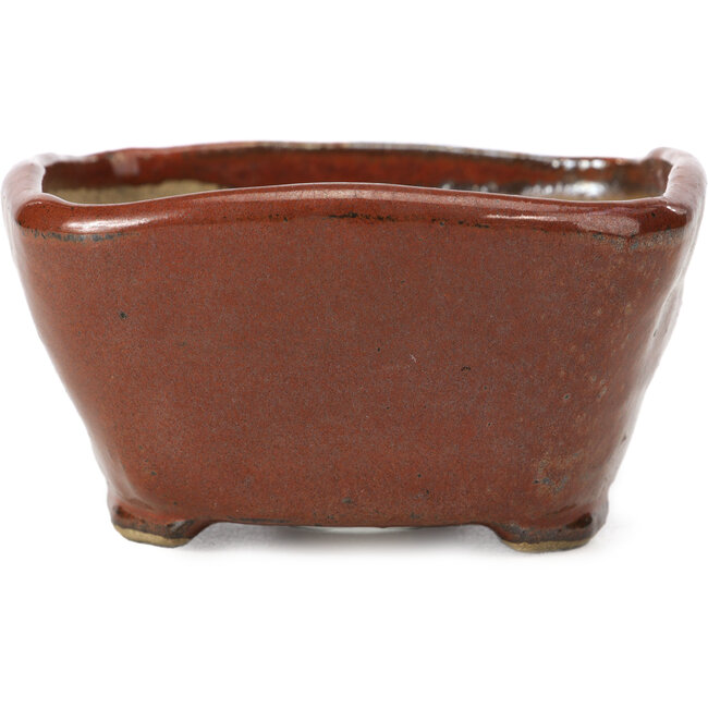 Pot à bonsaï carré brun rouge par Bonsai - 103 x 100 x 52 mm