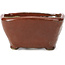 Square red brown bonsai pot by Bonsai - 103 x 100 x 52 mm