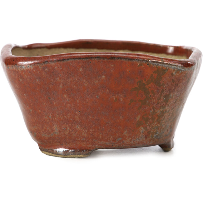 Pot à bonsaï carré brun rouge par Bonsai - 103 x 100 x 52 mm