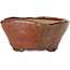 Maceta de bonsái cuadrada rojo marrón de Bonsai - 103 x 100 x 52 mm
