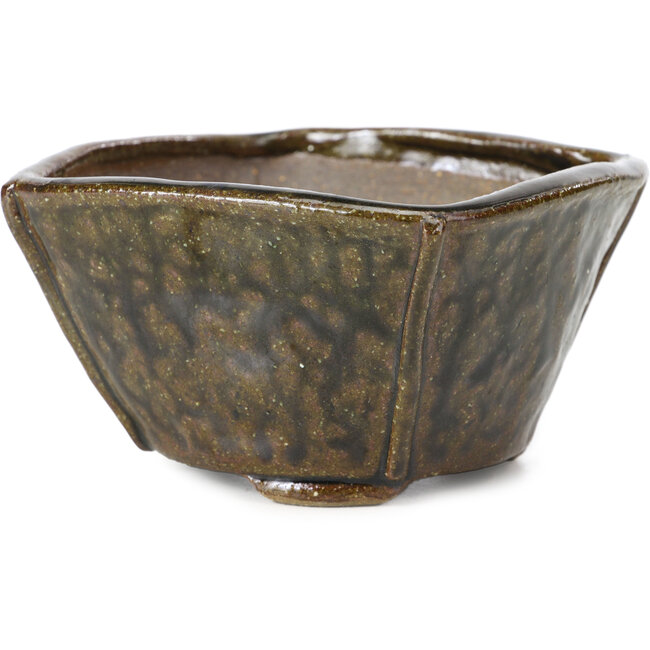 Pot à bonsaï carré marron par Bonsai - 112 x 114 x 60 mm