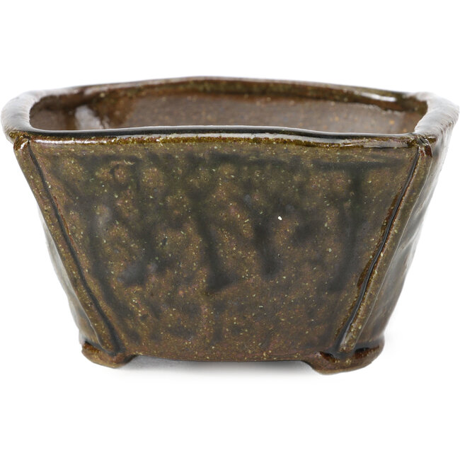 Vaso per bonsai quadrato marrone di Bonsai - 112 x 114 x 60 mm