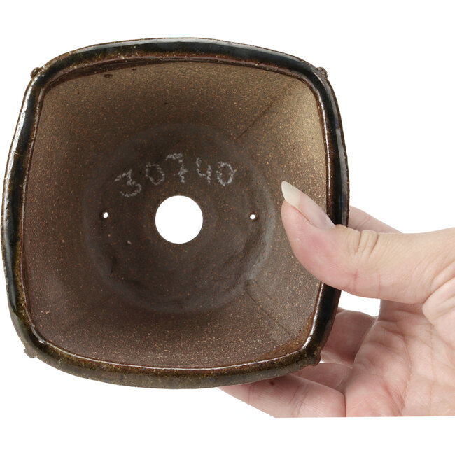 Vaso per bonsai quadrato marrone di Bonsai - 112 x 114 x 60 mm