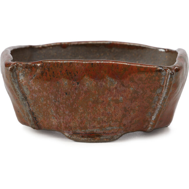 Pot à bonsaï carré brun rouge par Bonsai - 105 x 100 x 43 mm