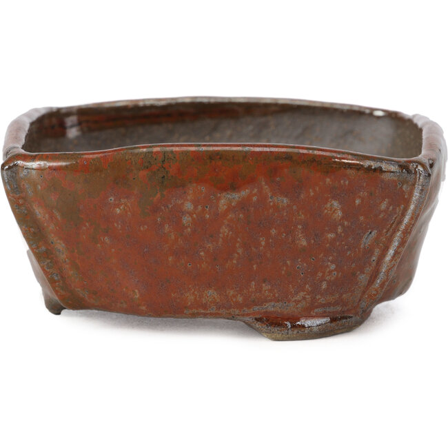 Vierkante roodbruine bonsaipot van Bonsai - 105 x 100 x 43 mm