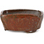 Pot à bonsaï carré brun rouge par Bonsai - 105 x 100 x 43 mm