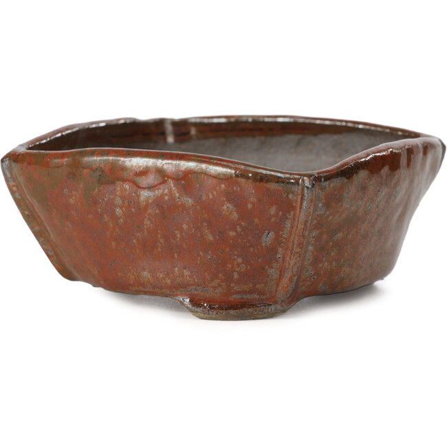 Maceta de bonsái cuadrada rojo marrón de Bonsai - 105 x 100 x 43 mm