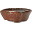 Square red brown bonsai pot by Bonsai - 105 x 100 x 43 mm