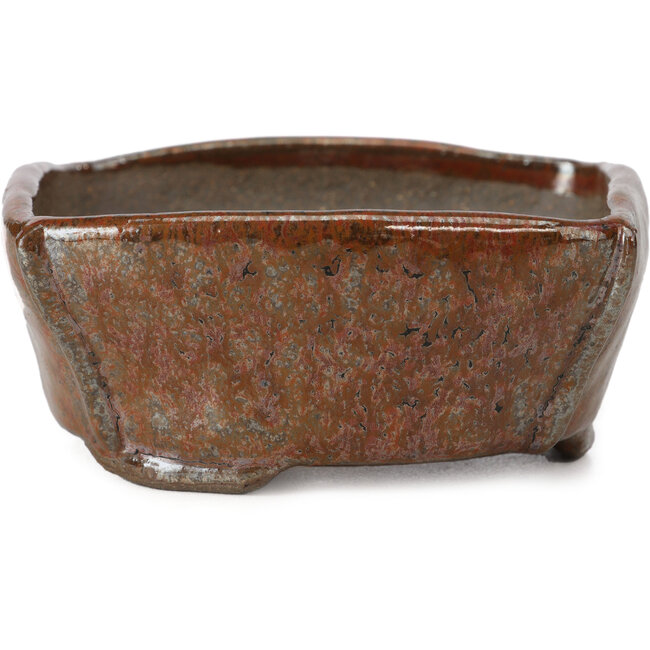 Square red brown bonsai pot by Bonsai - 105 x 100 x 43 mm