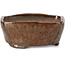 Pot à bonsaï carré brun rouge par Bonsai - 105 x 100 x 43 mm