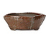 Square red brown bonsai pot by Bonsai - 105 x 100 x 43 mm