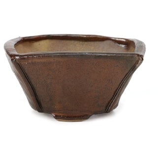 Bonsai 115 mm square red brown bonsai pot by Bonsai, Japan