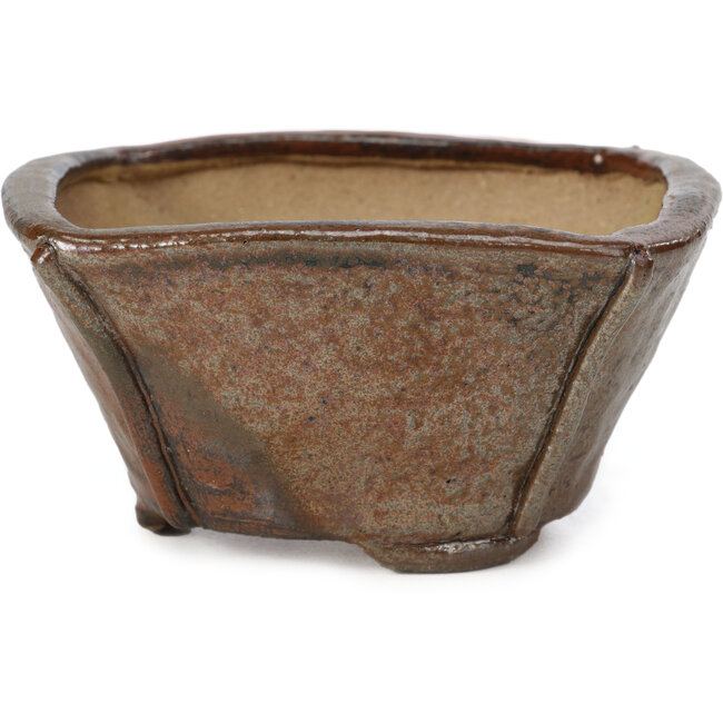 Square red brown bonsai pot by Bonsai - 115 x 115 x 60 mm
