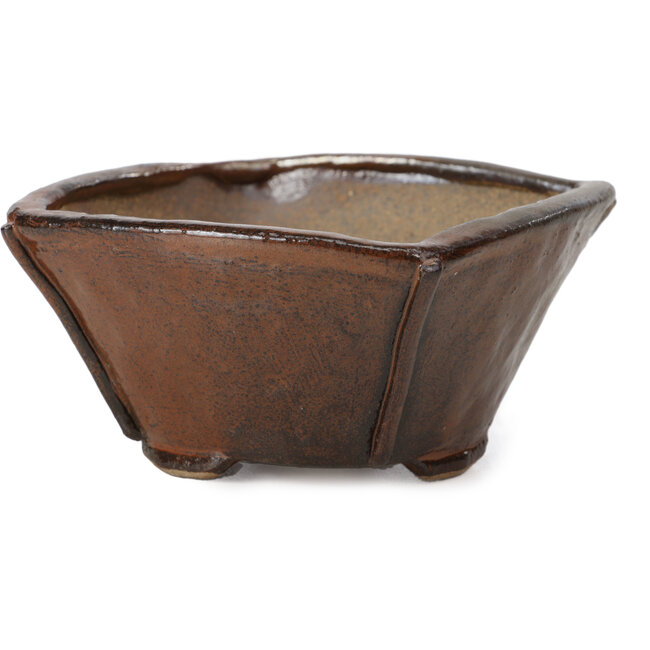Pot à bonsaï carré brun rouge par Bonsai - 115 x 115 x 60 mm