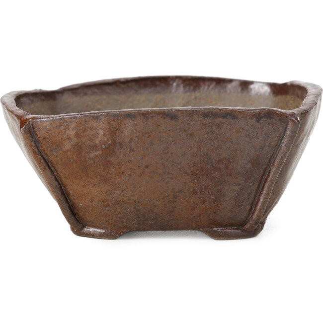 Pot à bonsaï carré brun rouge par Bonsai - 114 x 112 x 47 mm