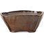 Square red brown bonsai pot by Bonsai - 114 x 112 x 47 mm