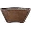 Pot à bonsaï carré brun rouge par Bonsai - 114 x 112 x 47 mm