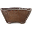 Square red brown bonsai pot by Bonsai - 114 x 112 x 47 mm