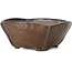 Pot à bonsaï carré brun rouge par Bonsai - 114 x 112 x 47 mm