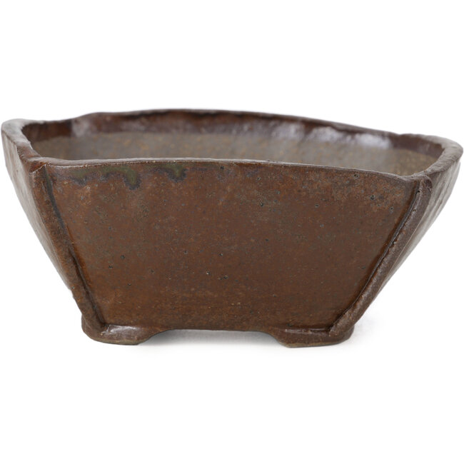 Vaso per bonsai quadrato rosso marrone di Bonsai - 114 x 112 x 47 mm