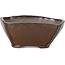 Square red brown bonsai pot by Bonsai - 114 x 112 x 47 mm