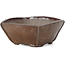 Square red brown bonsai pot by Bonsai - 114 x 112 x 47 mm