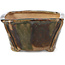 Pot à bonsaï carré marron et vert par Bonsai - 108 x 105 x 55 mm
