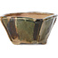 Square brown and green bonsai pot by Bonsai - 108 x 105 x 55 mm