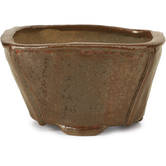 Bonsai 110 mm square red brown bonsai pot by Bonsai, Japan