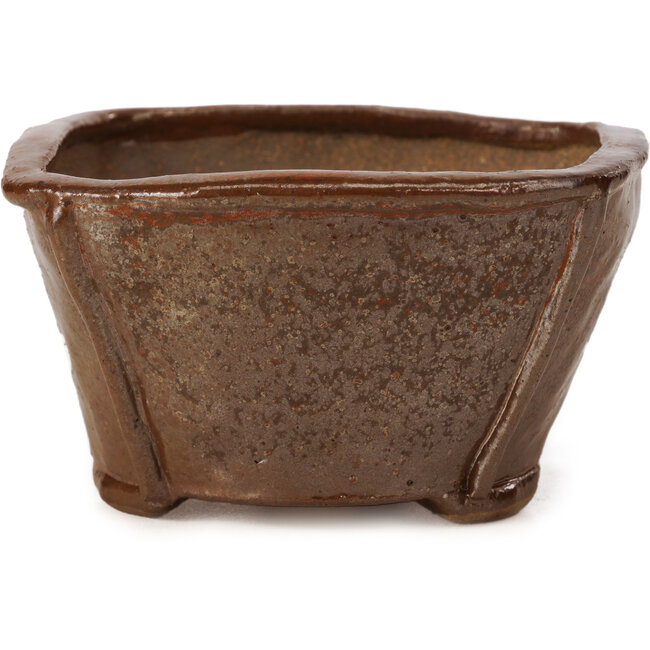 Pot à bonsaï carré brun rouge par Bonsai - 110 x 110 x 63 mm