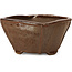 Square red brown bonsai pot by Bonsai - 110 x 110 x 63 mm