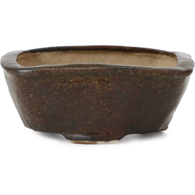 Square brown bonsai pot by Bonsai - 102 x 102 x 43 mm