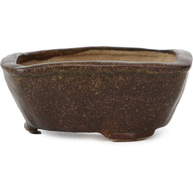 Maceta de bonsái cuadrada marrón de Bonsai - 102 x 102 x 43 mm