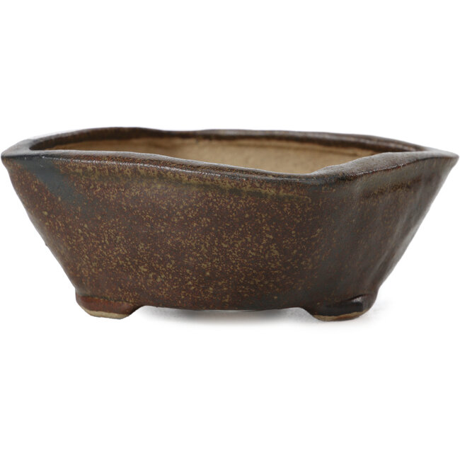 Pot à bonsaï carré marron par Bonsai - 102 x 102 x 43 mm