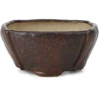 Bonsai 108 mm square brown bonsai pot by Bonsai, Japan